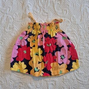 Hanna Andersson girls 70 or 6-12 months multi color sun dress gathered top